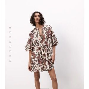 Balloon sleeves & blouson & high waisted flare dress oversized dress long sleeve